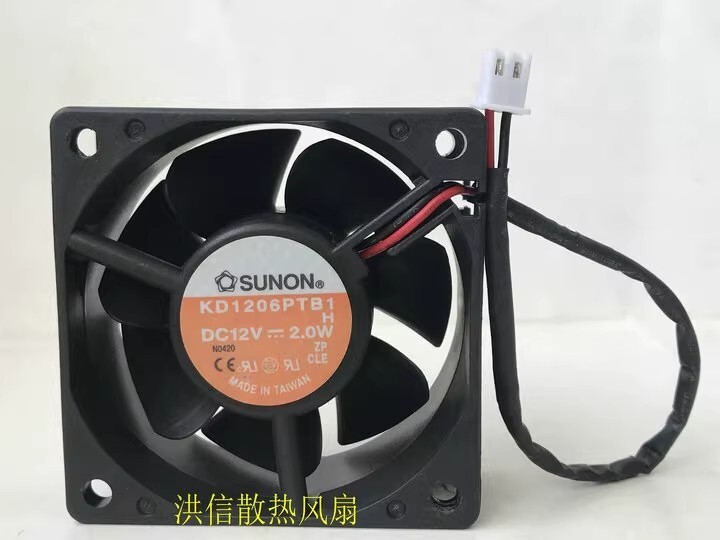 SUNON KD1206PTB1 DC12V 2.0W 60*60*25MM 2-pin case power supply cooling fan