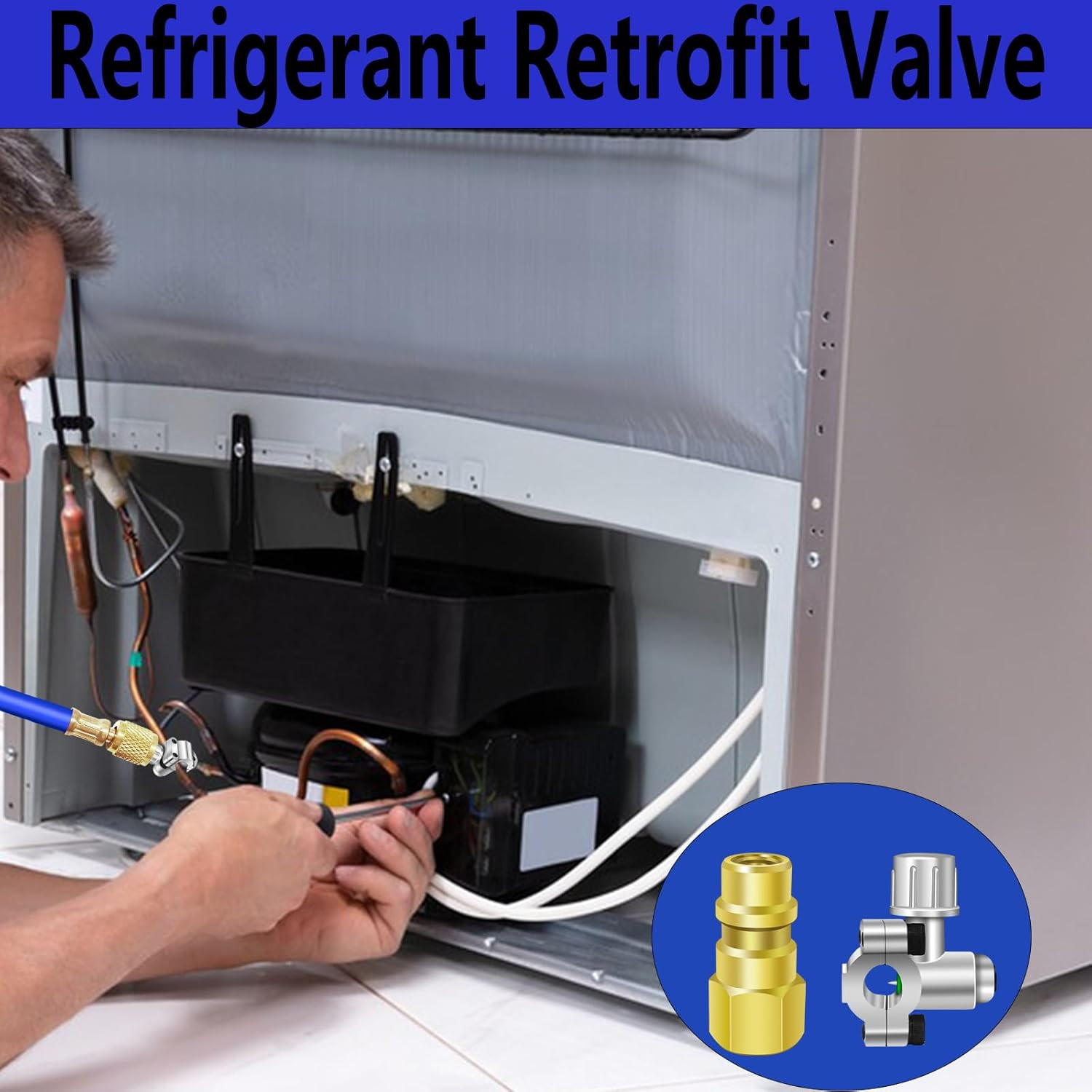 A/C Retrofit Valve Kit, 2Pcs BPV31 Bullet Piercing Tap Valve Line Tap Valve K…