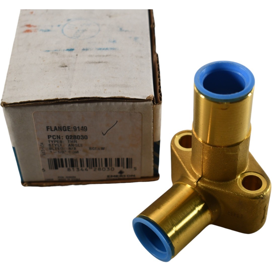 NEW Emerson 9149 PCN 028030 T-Series Angle Flange 1-1/8 x 1-1/8 ODM
