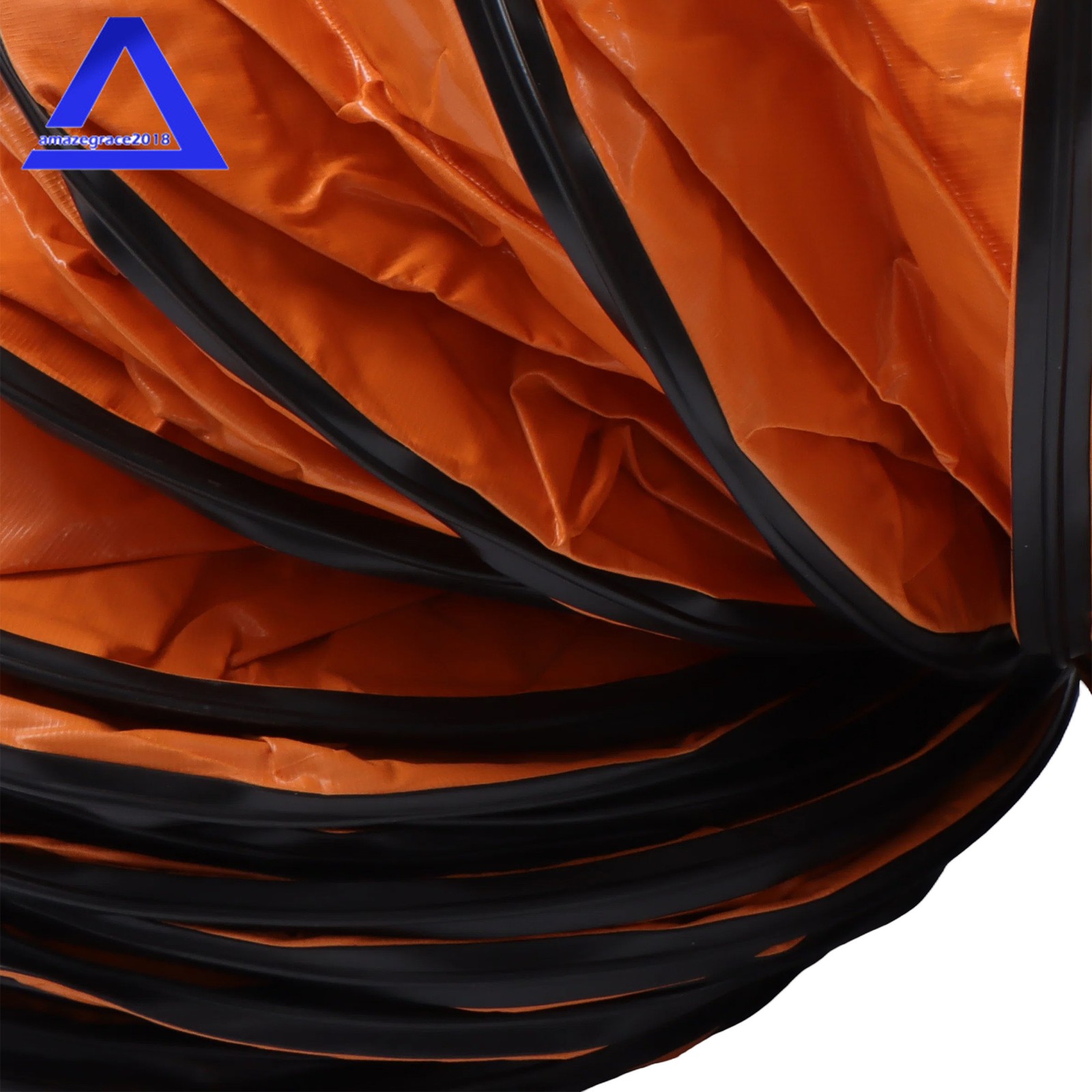 PVC Flexible Duct Hose for Ventilator Blower Fan w/ Rope & D-Ring 12″ × 32FT