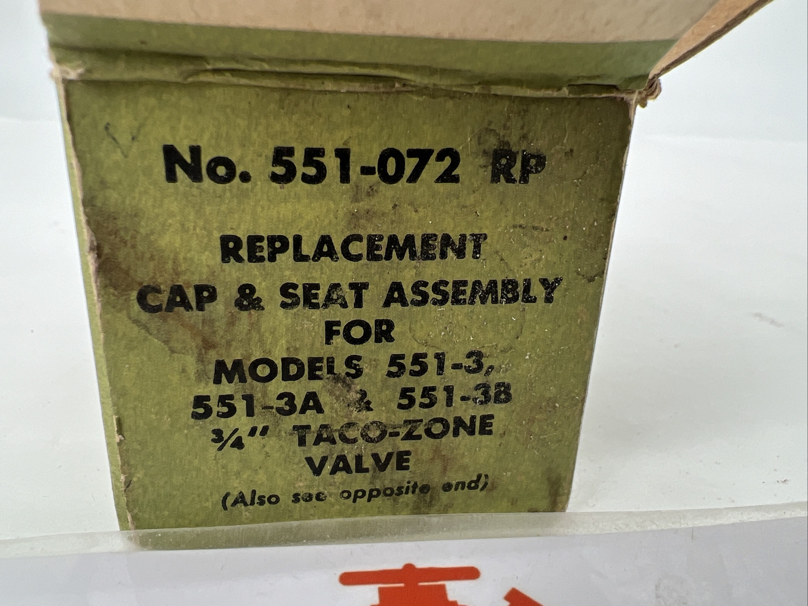 Taco 551-072RP Zone Valve Replacement Cap & Seat Assembly for 551 New Old Stock