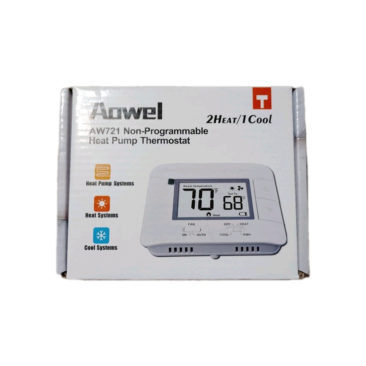 NEW: Aowel Thermostat Single Stage Non-programmable Thermostat #AW721