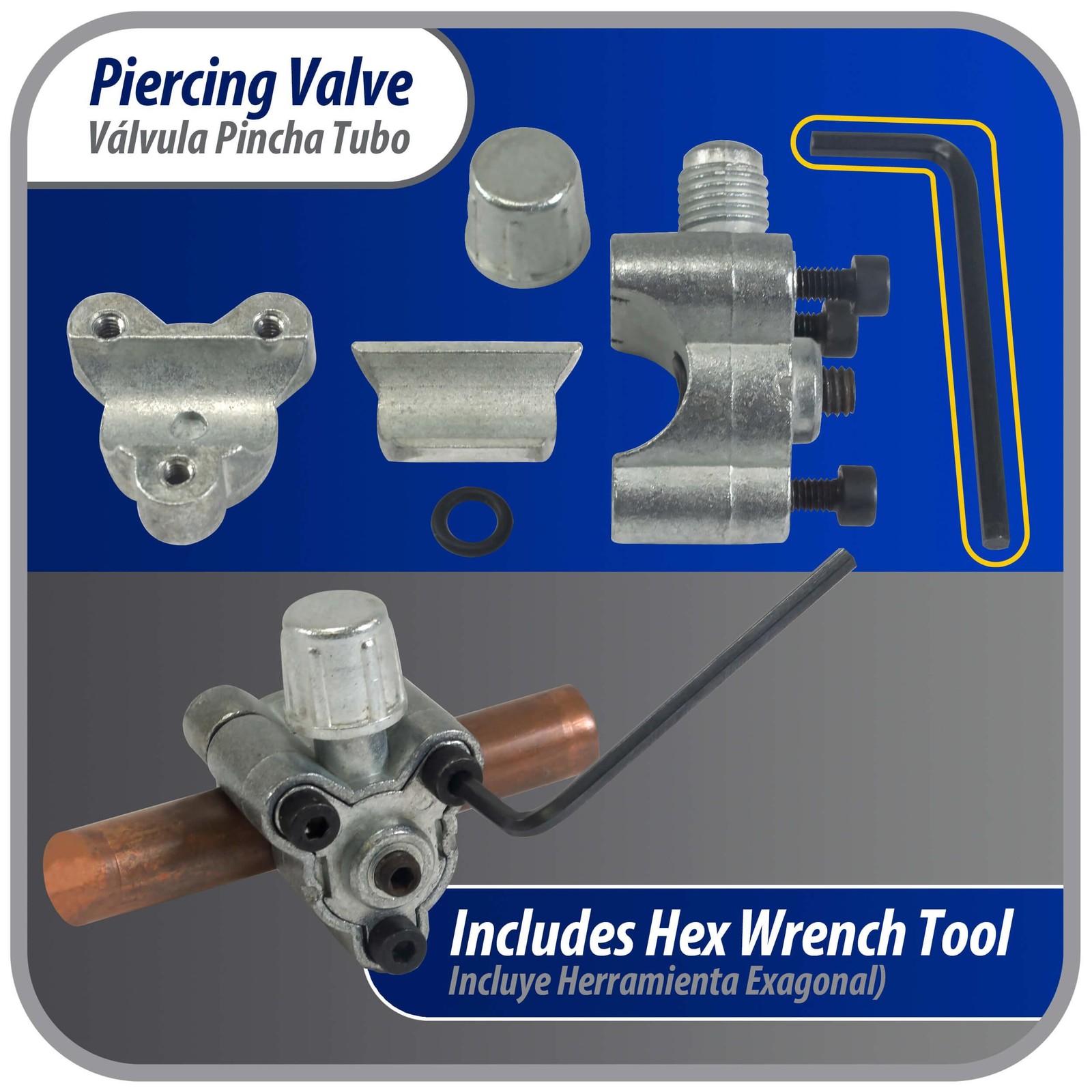 Appli Parts APT-PV310 1/2, 5/8 in Bullet Piercing Valve kit with tube size adapt