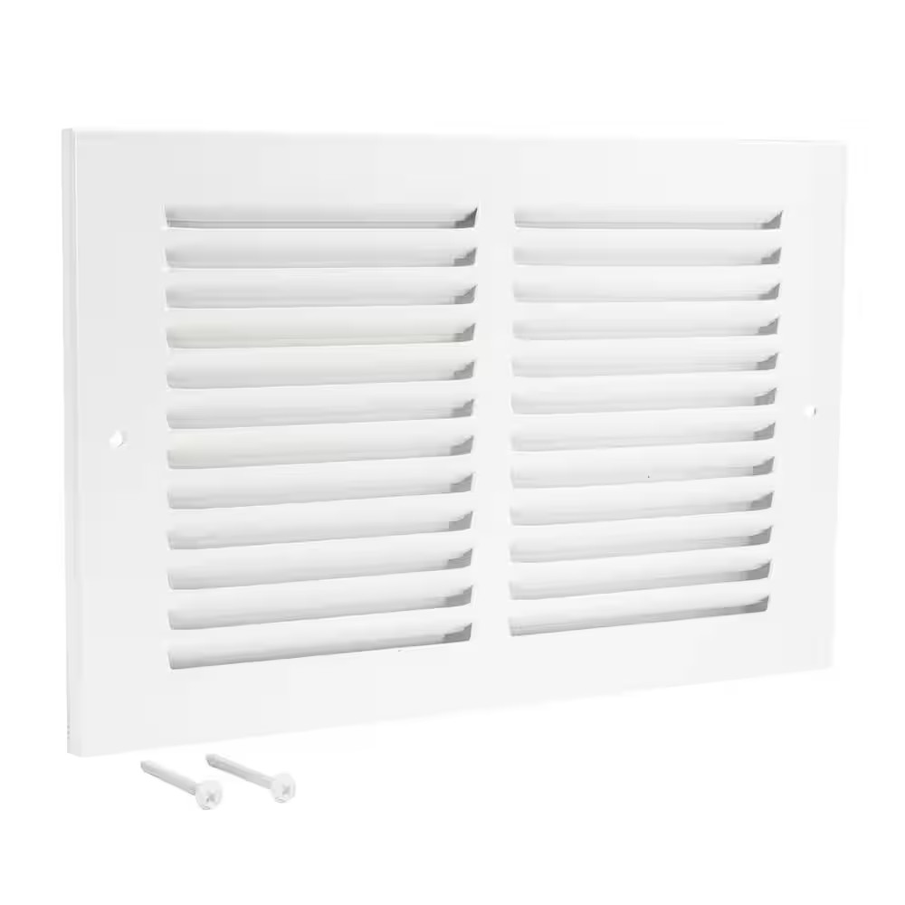 10 In. X 6 In. Steel Return Air Grille in White