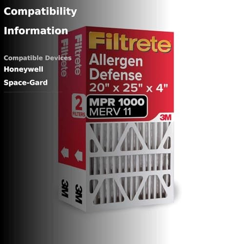 Filtrete 20X25X4 Ac Furnace Air Filter Mpr 1000 Merv 11 Fits Space-Gard