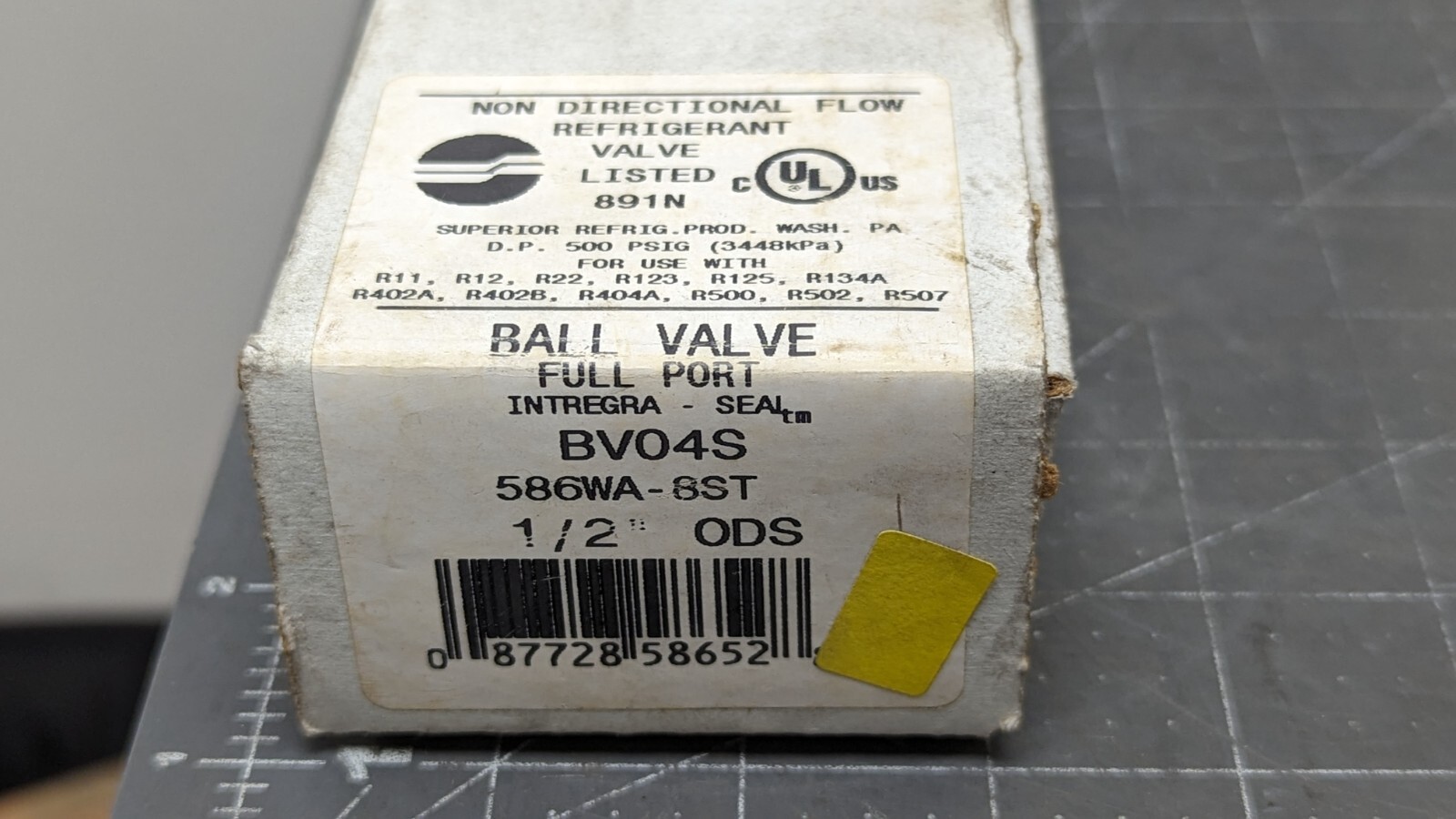 586WA-8ST (12BV) – Superior 1/2″ ODS Refrigeration Ball Valve 700 PSIG [A10]