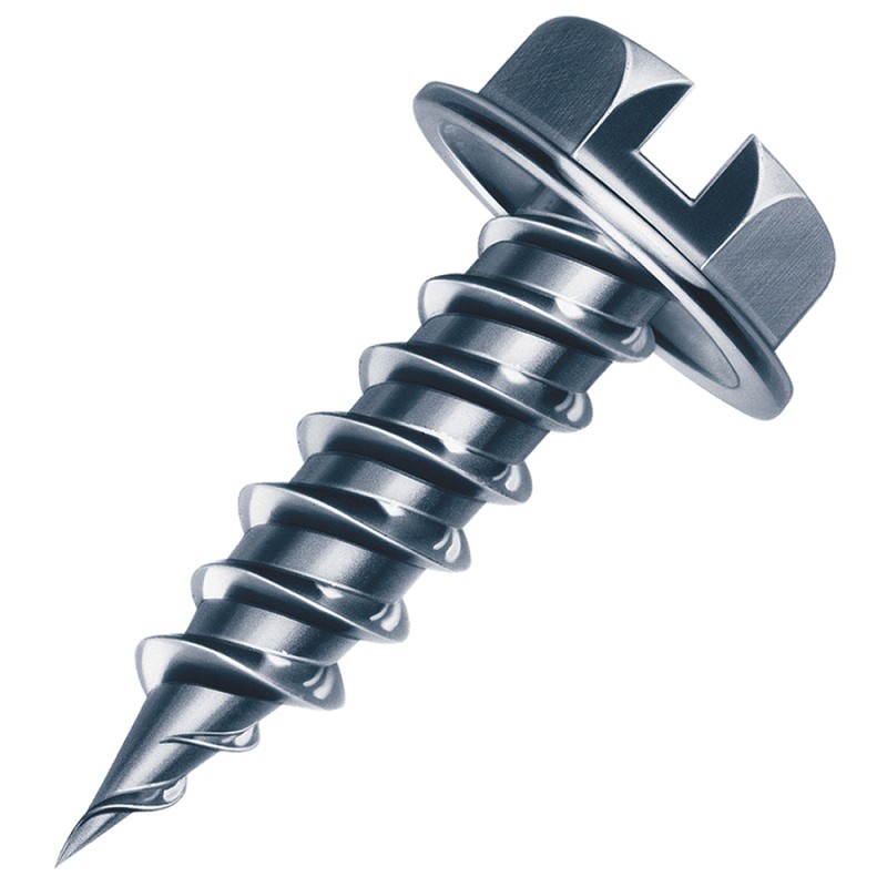 Malco 51083 #8 3″ Self Piercing Screw Indented Hex Washer Head 1/4″ Drive