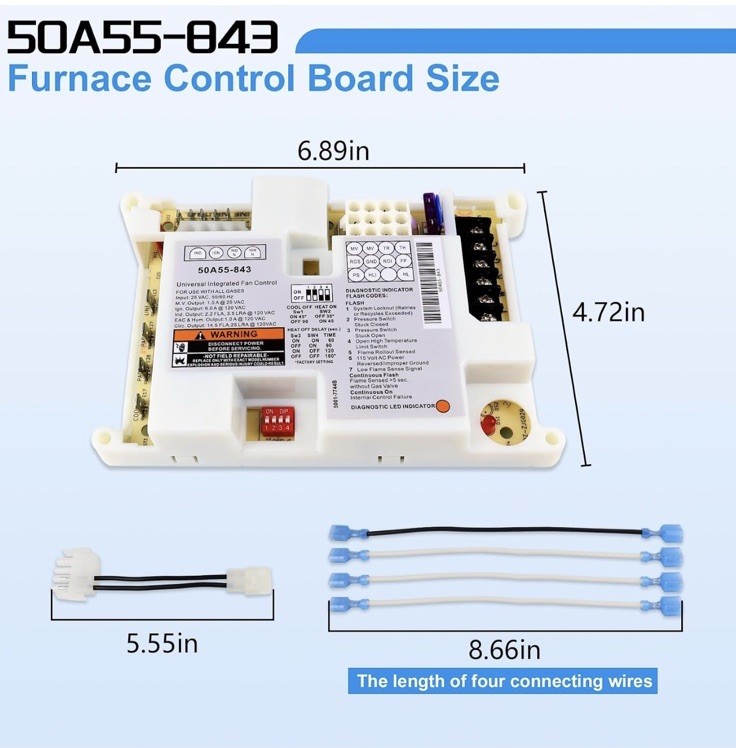 White-Rodgers 50A55-843 Furnace Control Board New and Sealed