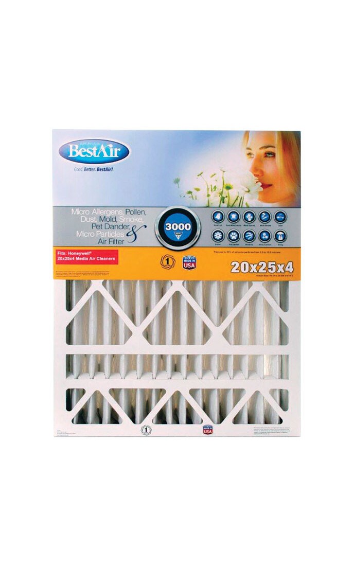 BestAir HW2025-13R Air Filter, 24-5/8 in L, 19-3/4 in W, 13 MERV