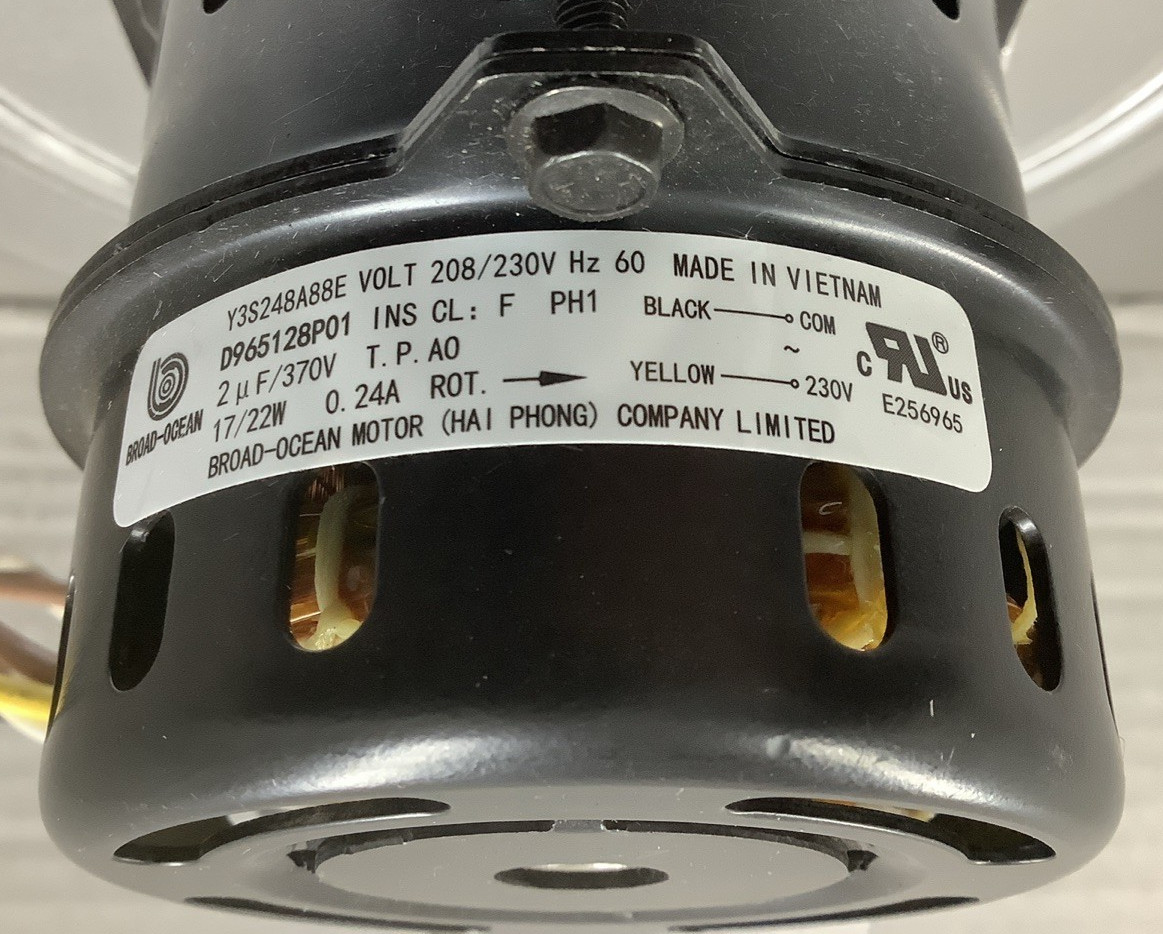 Broad-Ocean Y3S248A88E/Trane BLW01310 Draft Inducer Motor Assy 208-230V (R106)