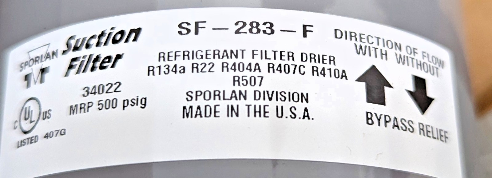 Sporlan SF-283F 800028 3/8″ SAE Flare Suction Line Filter Drier [B6S1]