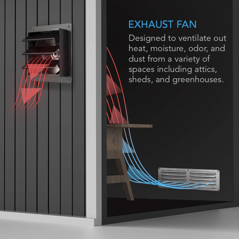 AC Infinity AIRLIFT S10, Shutter Exhaust Fan 10” with 10-Speed Controller, EC…