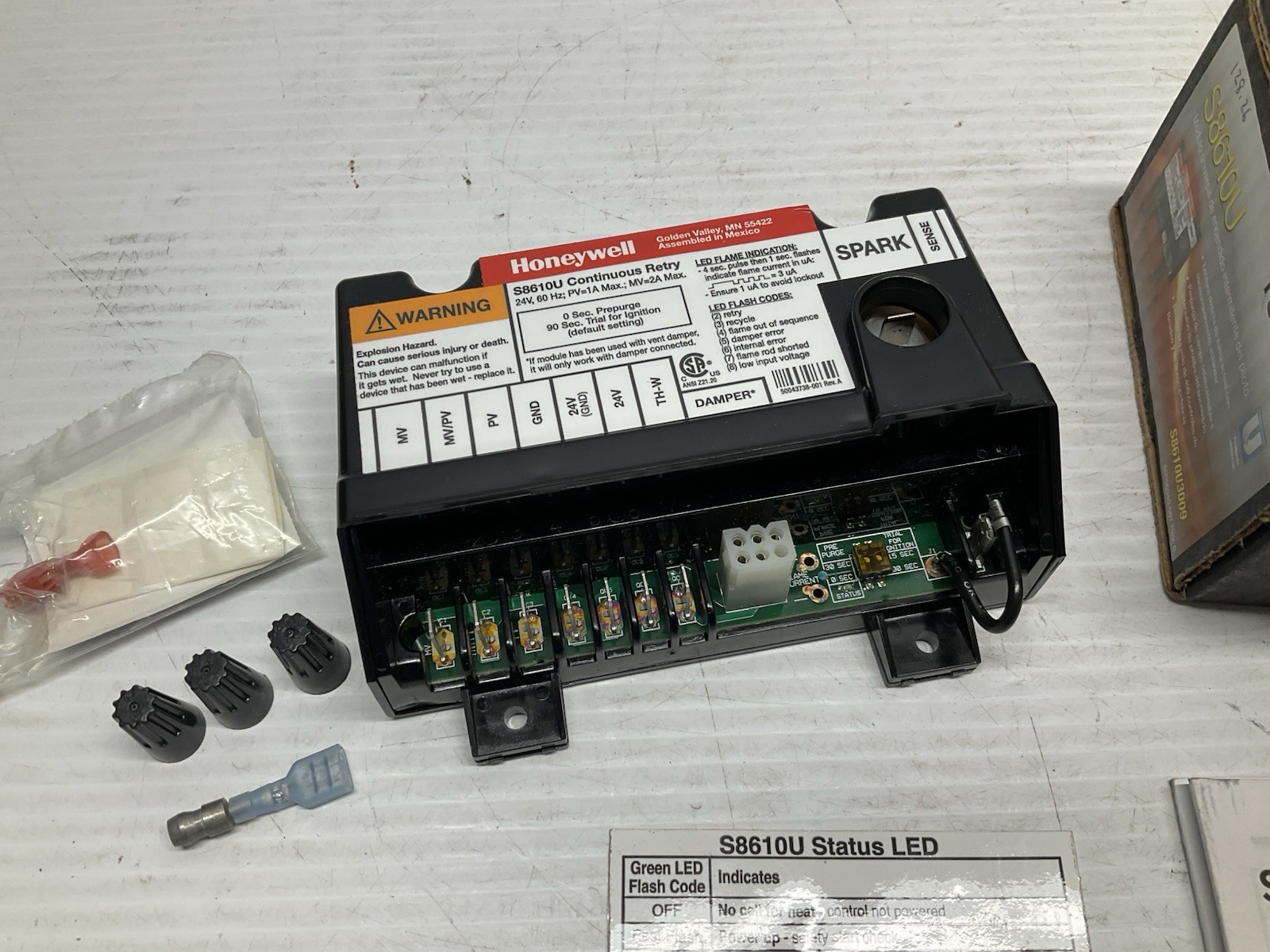 Honeywell S8610U S8610U3009 Ignition Control Board 24V 0.5A Gas Furnace New