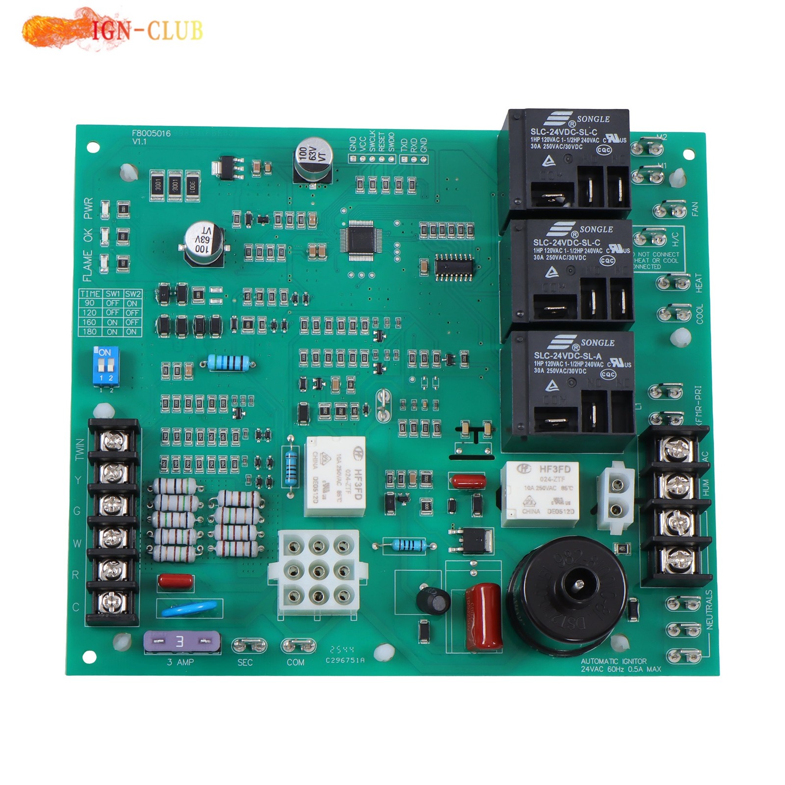 Furnace Control Board ICM292 62-24140-02 62-24140 Ignition Control Circuit Board