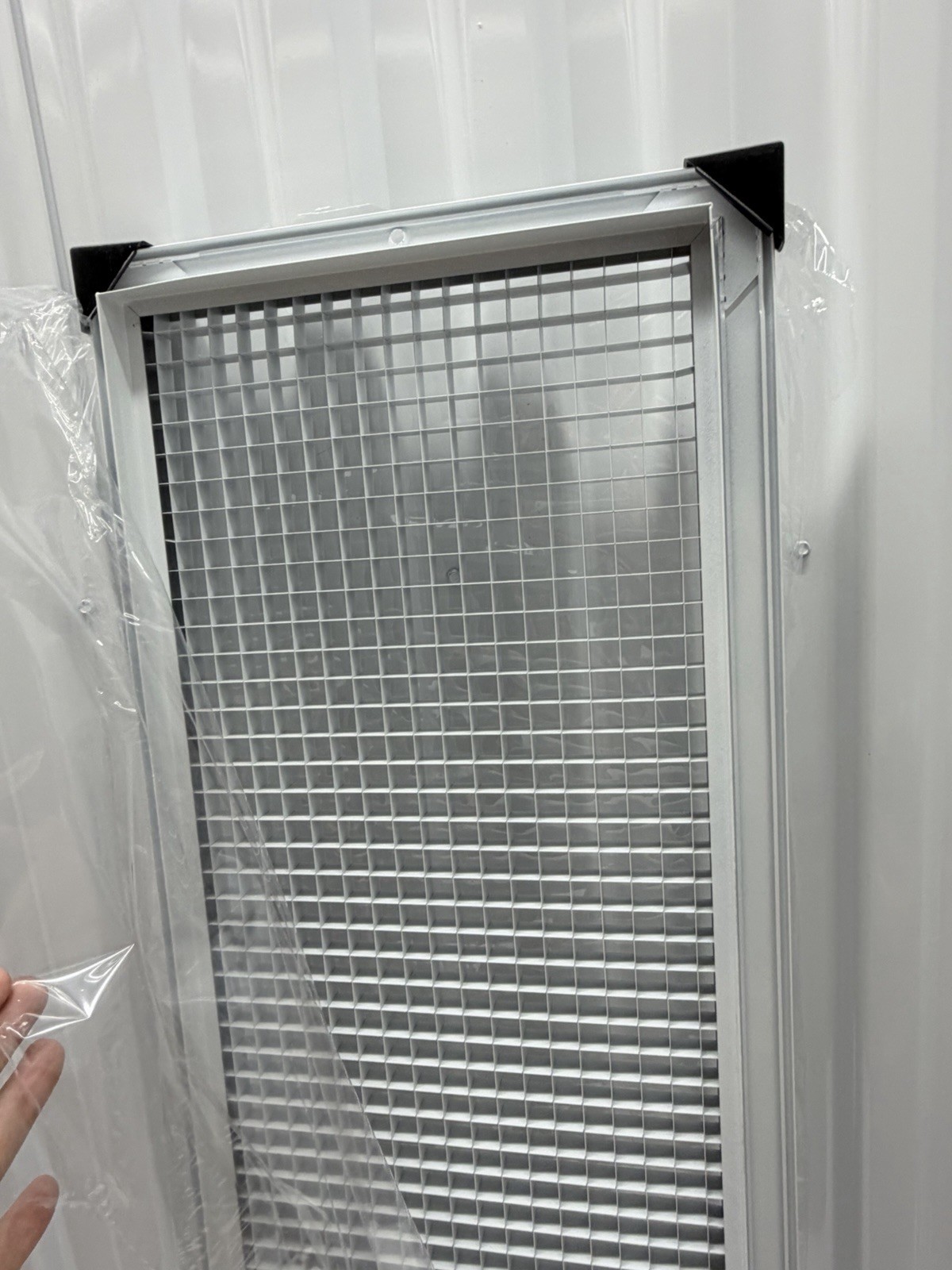 Aluminum Eggcrate Return Air Grille, 10×30 Duct Opening, High Air Flow, White