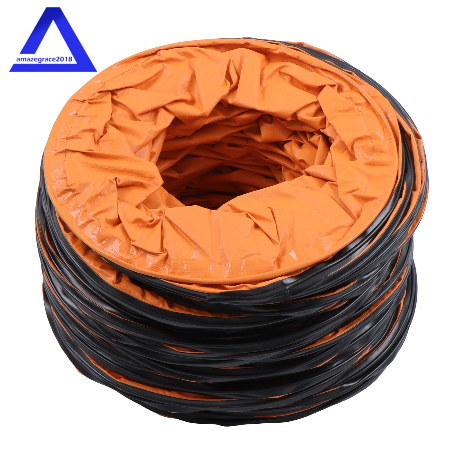 PVC Flexible Duct Hose for Ventilator Blower Fan w/ Rope & D-Ring 12″ × 32FT