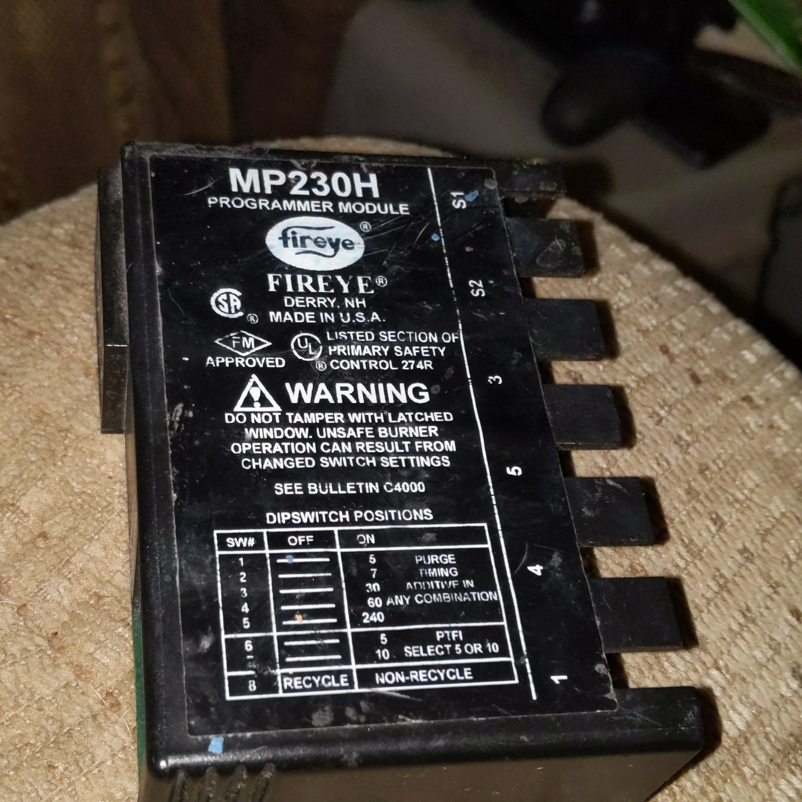 Fireye Programmer Module MP230H Primary Safety Control 240V 5A 1-Phase