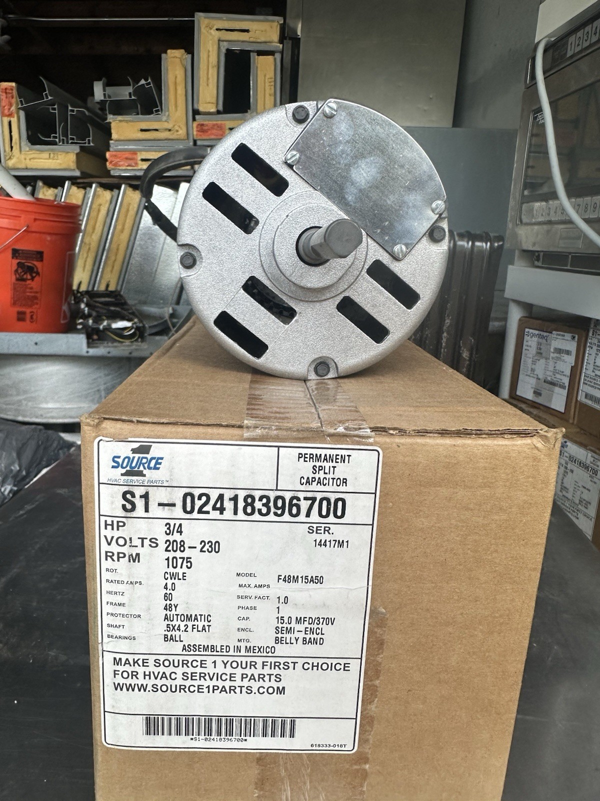 York S1-02418396700 Condenser PSC Motor 3/4 HP 208/230V 1-Phase 1075 RPM