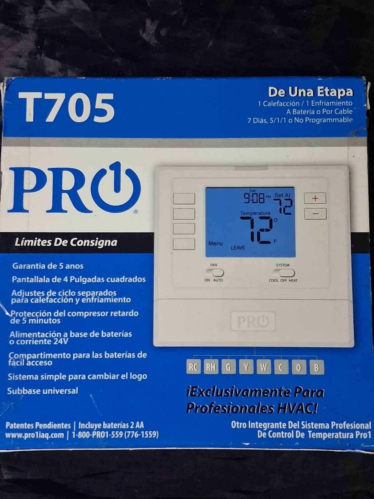 PRO1 T705 1 Heat/1 Cool Programmable Thermostat 7-Day/5-1-1 Digital C-Wire