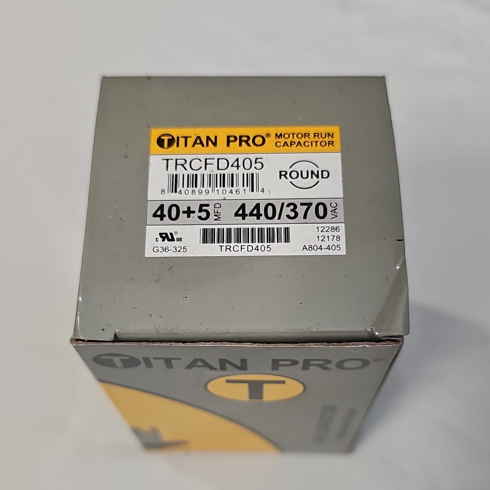 Titan Pro TRCFD405 Motor Run Capacitor 40+5 MFD 440/370V Round