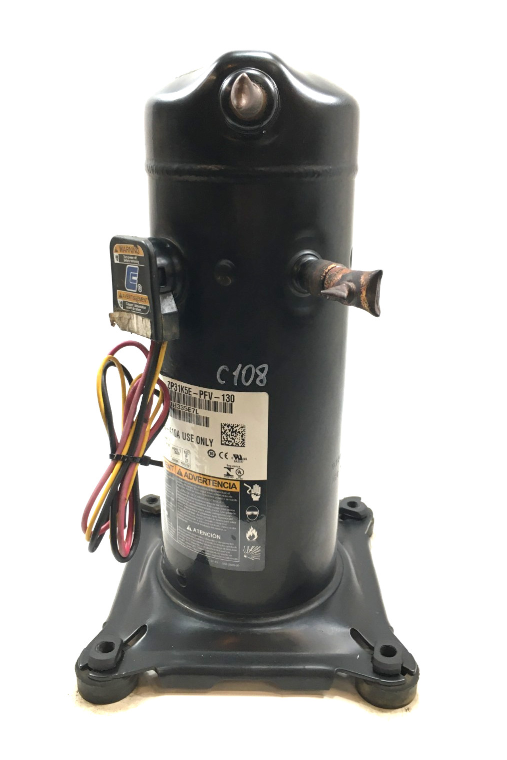 Copeland 2.5 Ton Scroll Compressor ZP31K5E-PFV-130 R410A 208/230V 1 PH used C108