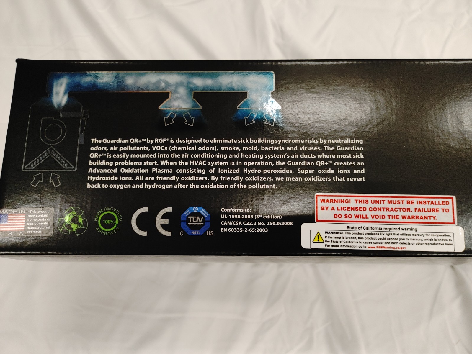 QRP-14 GUARDIAN AIR 14″ In-Duct Air Purification System