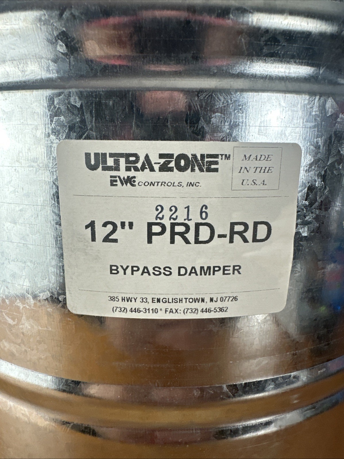 EWC CONTROLS 12″ PRD-RD ULTRA-ZONE MANUAL BAROMETRIC BY-PASS DAMPER