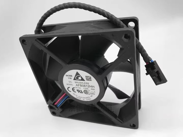 Delta AFB0812HH 8025 DC12V 0.30A 8CM 3-Wire Dual Ball Alarm Cooling Fan
