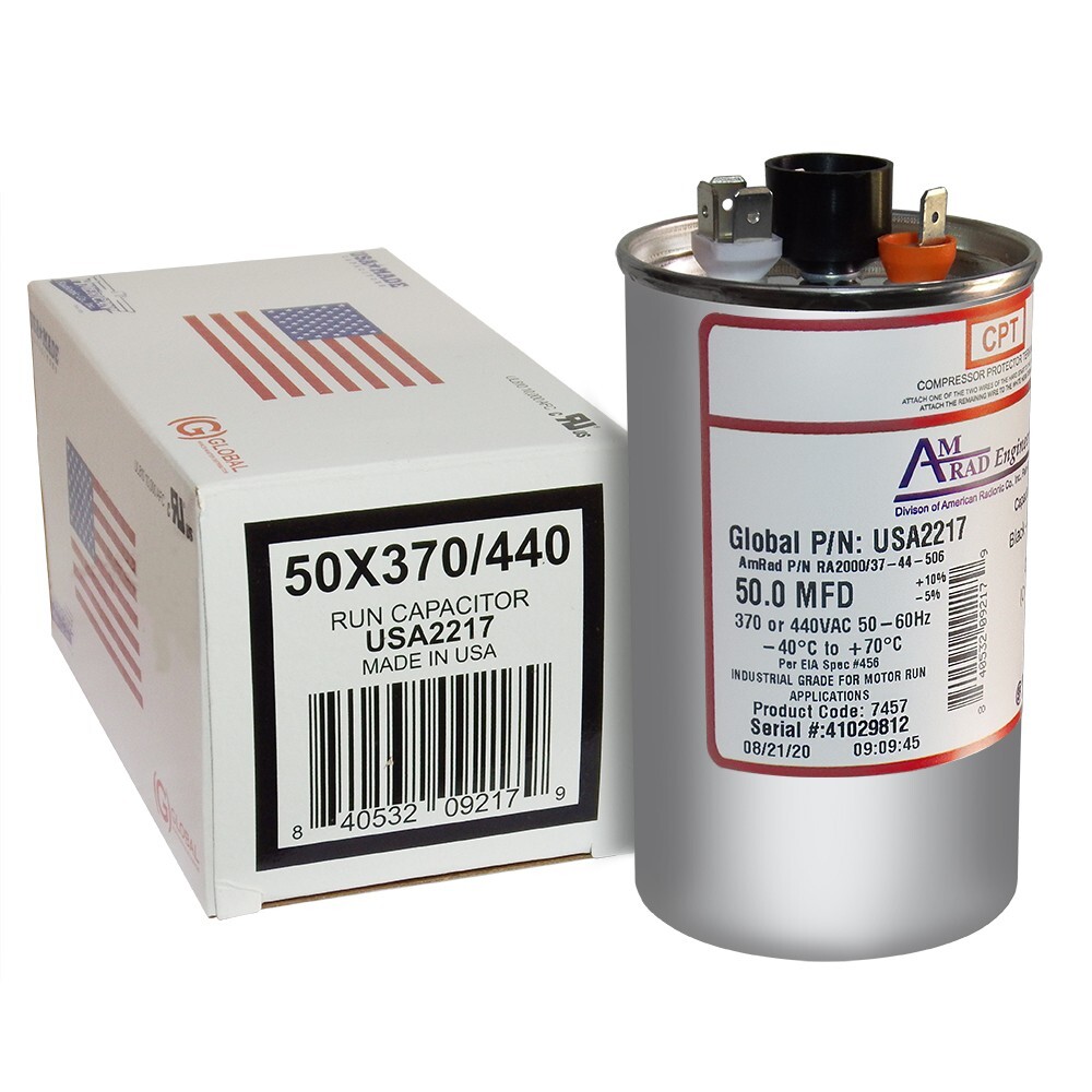 AmRad USA2217 50 uf/MFD 370-440 VAC Run Capacitor 50/60 Hz AC Electric Lot-2