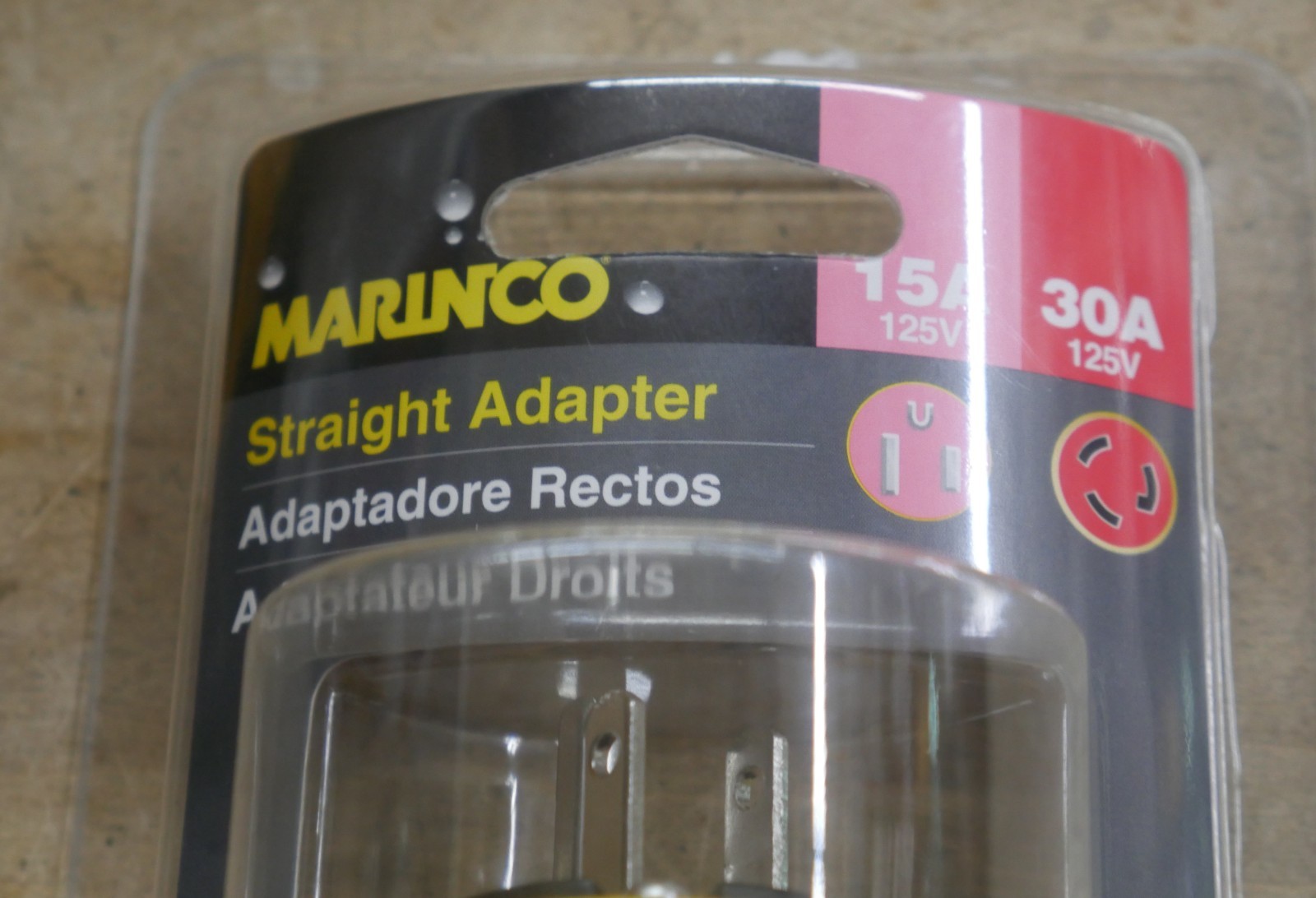 Marinco Shore Power Adapter S15-30, 30A Boat to 15A Dock, Straight Adapter