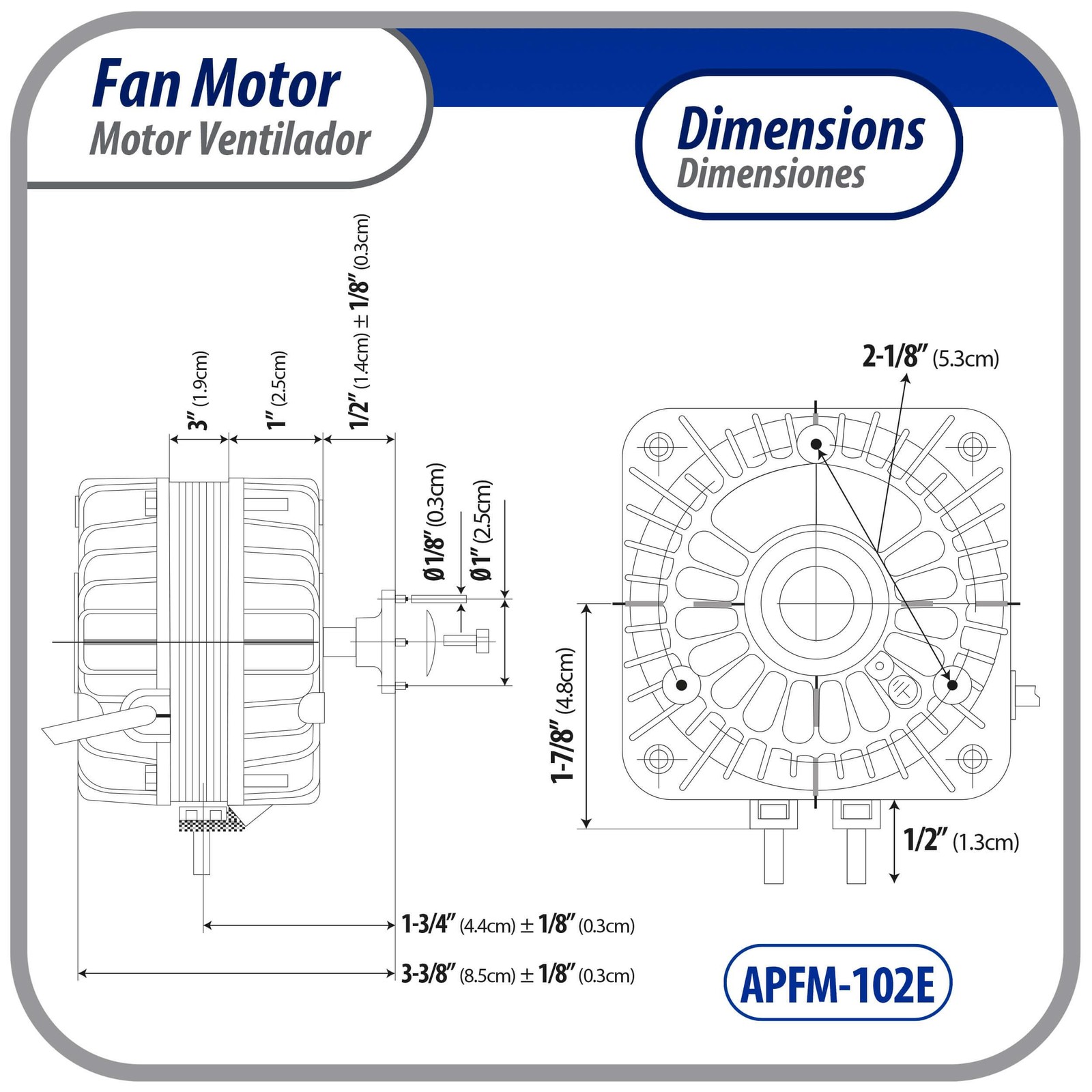 Appli Parts APFM-102E 10W refrigeration condenser and evaporator motor 220V 60Hz