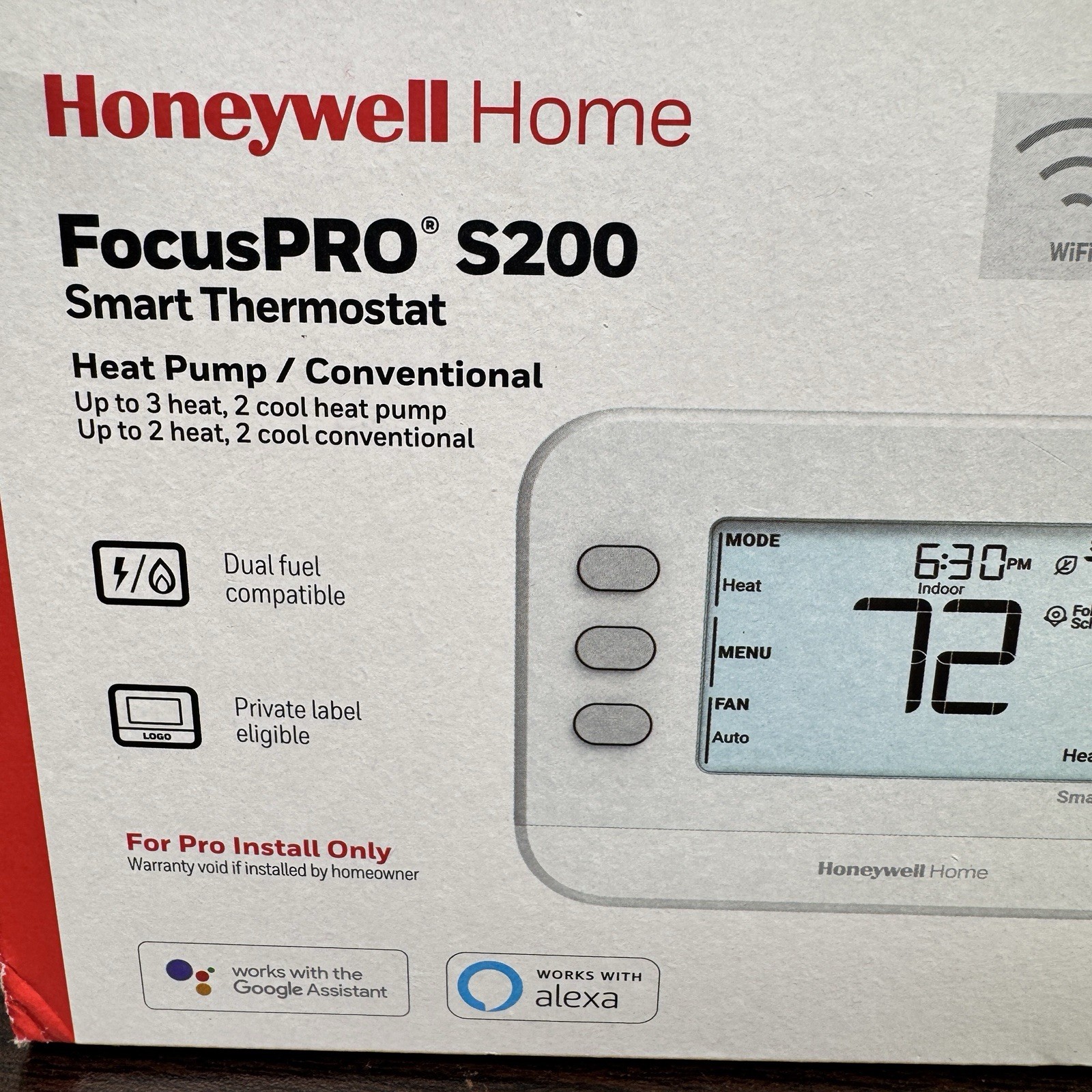 HONEYWELL TH2320WF4010 Smart Thermostat 3H/2C Heat Pump 2H/2C With Google Alexa