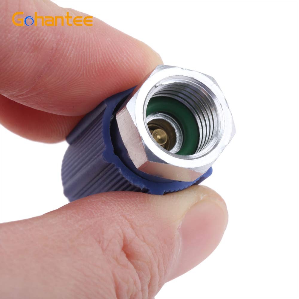 R-12 To R-134a Retrofit Valve 7/16 Low Side Port Adapter with Blue 1/4 inch