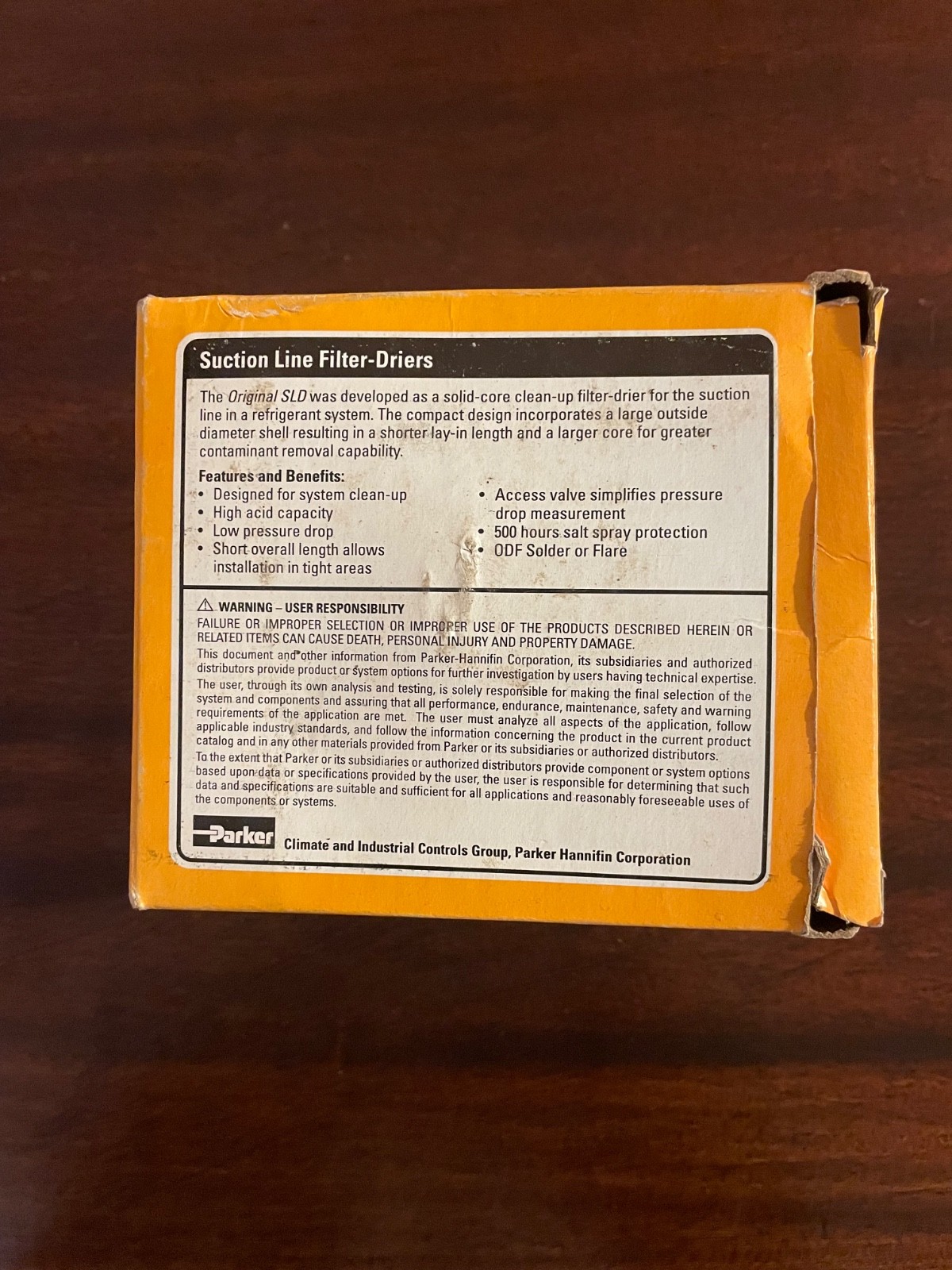 New (NIB) – Parker SLD-13-7SV-HH Suction Line Filter-Drier