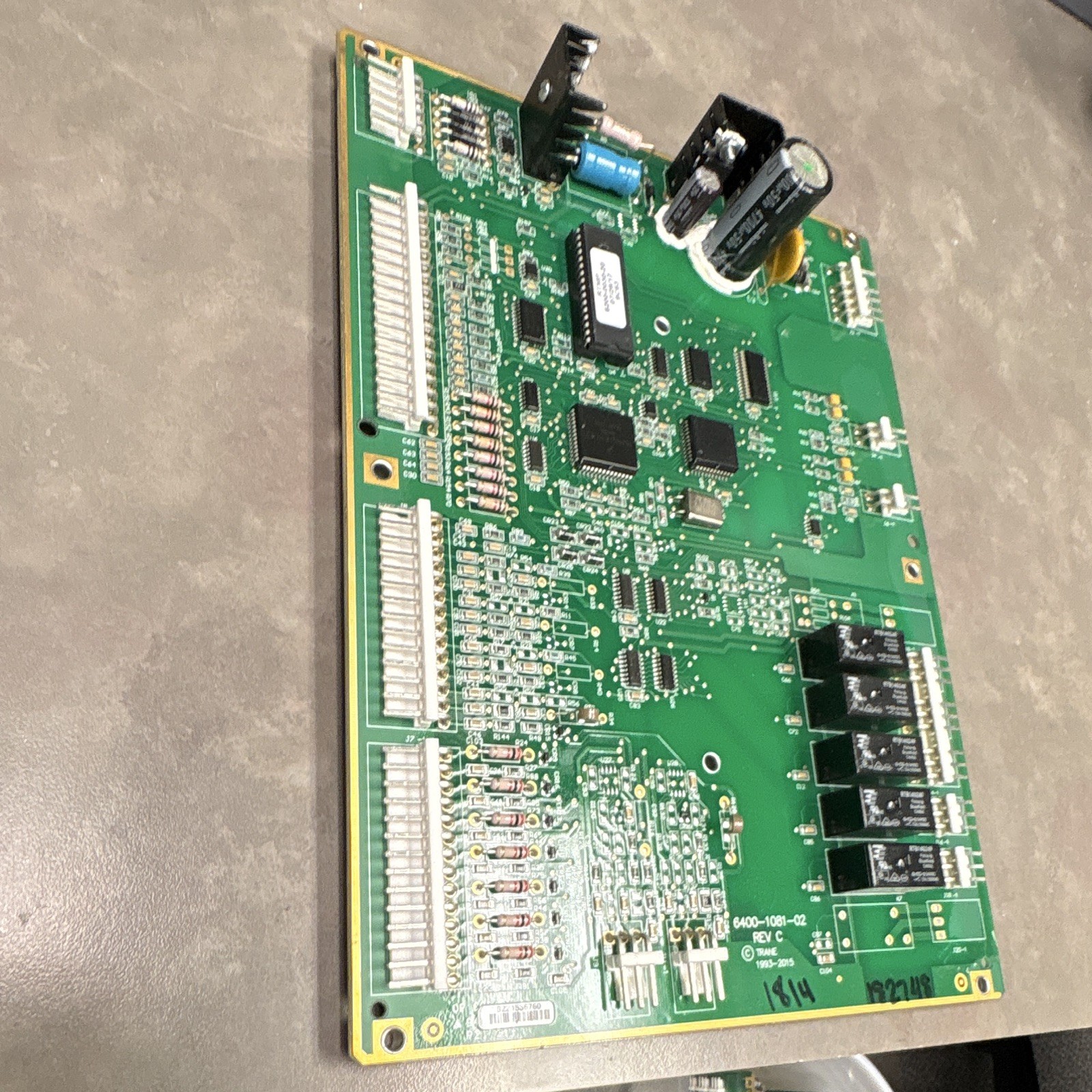Trane HVAC Control Board PCB 6400-1081-02 Rev C 24VDC 12A 12in