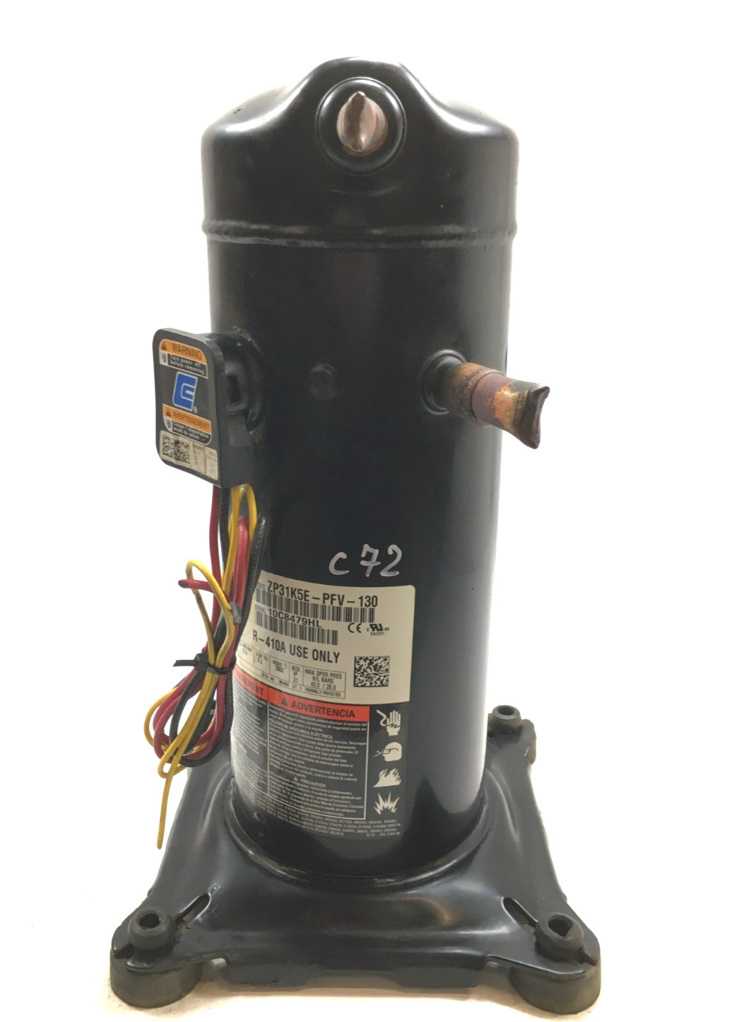 Copeland 2.5 Ton Scroll Compressor ZP31K5E-PFV-130 R410A 208/230V 1 PH used #C72