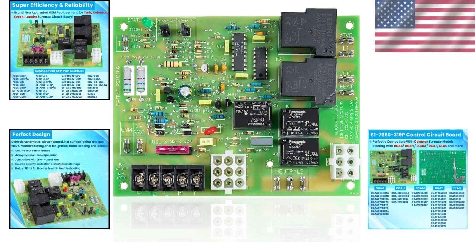 Upgraded Circuit Board for York Luxaire Furnaces