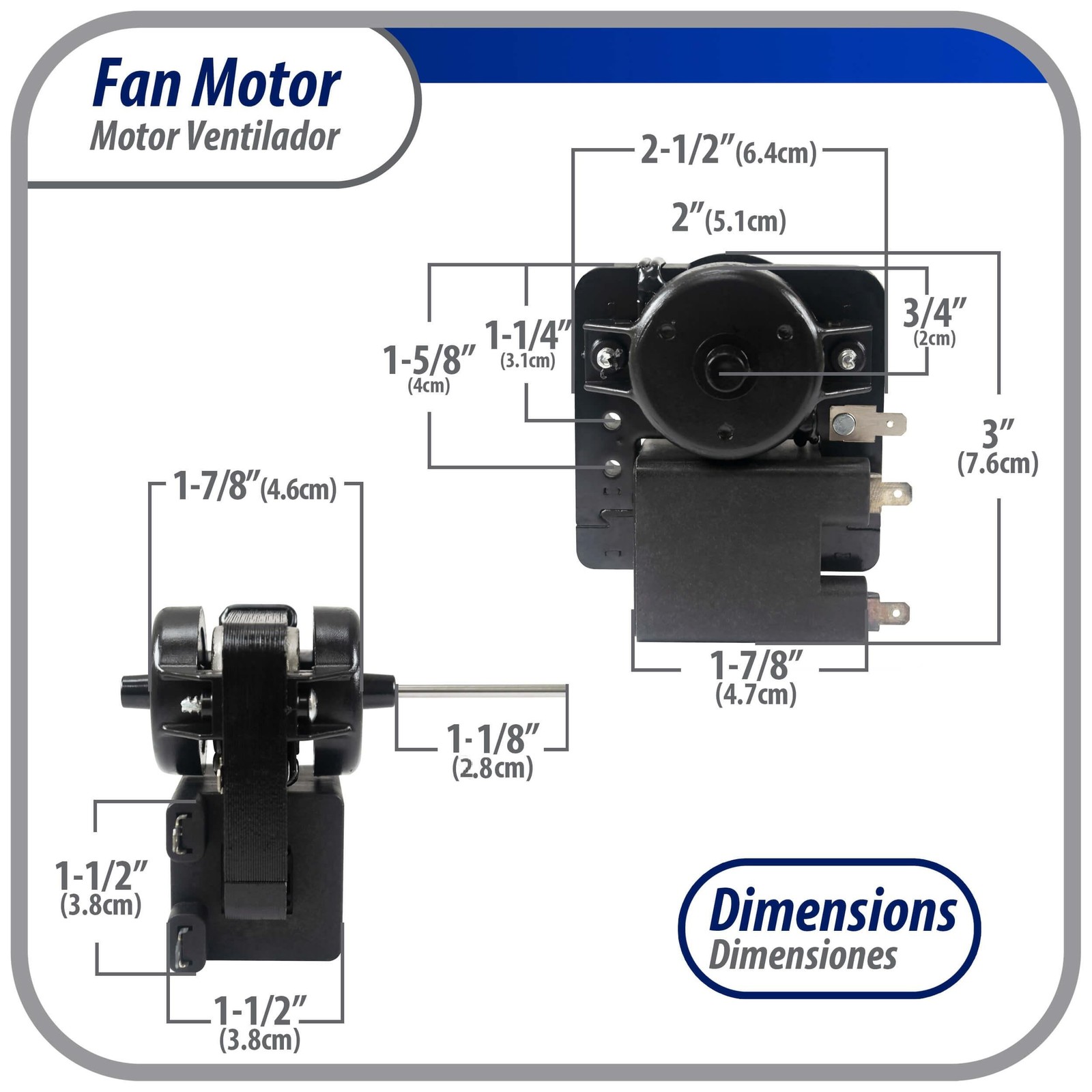 Appli Parts evaporator Fan Motor for refrigerators and freezers 110V 60Hz 0.12A