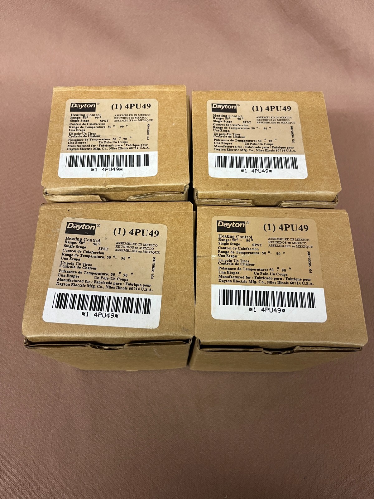 Dayton Heating Control – (1) 4PU49 – Qty 4 – New never out of their boxes
