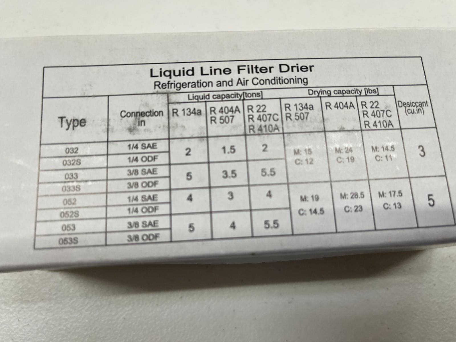 SDML 032 1/4-in SAE Liquid Line Refrigerant Filter Drier, 3 Cubic Inch