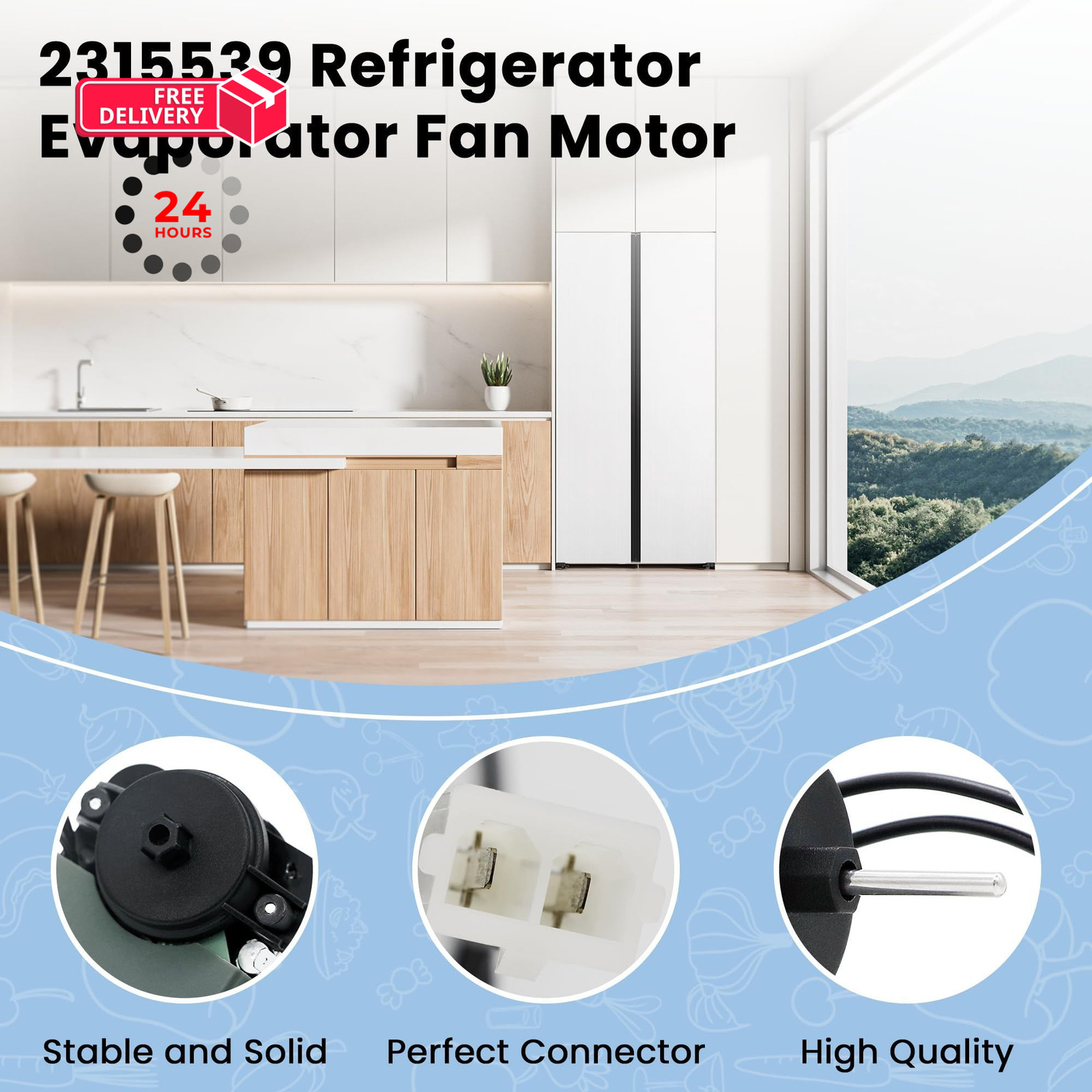 2315539 Refrigerator Evaporator Fan Motor by AMI PARTS -115 V,60 Hz-Replaces…