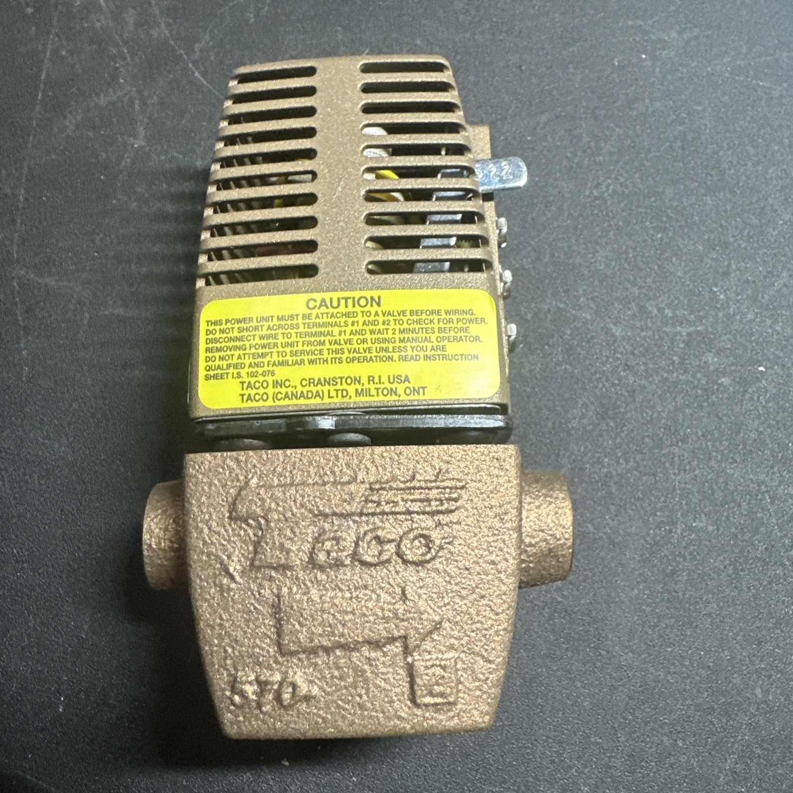 Taco 570 Gold Series Sweat Valve Zone Valve