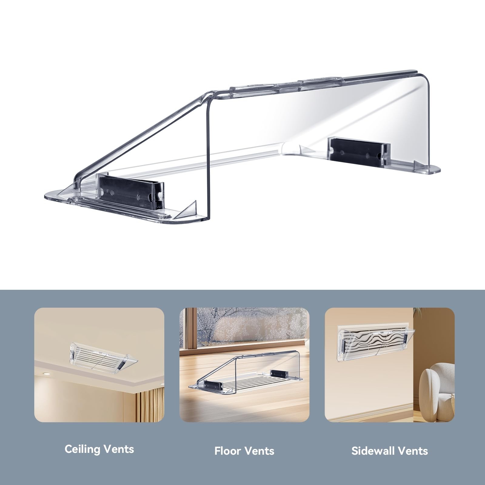 Adjustable Air Vent Deflector for AC,Ceiling, Wall, Floor, 9” to 14”…