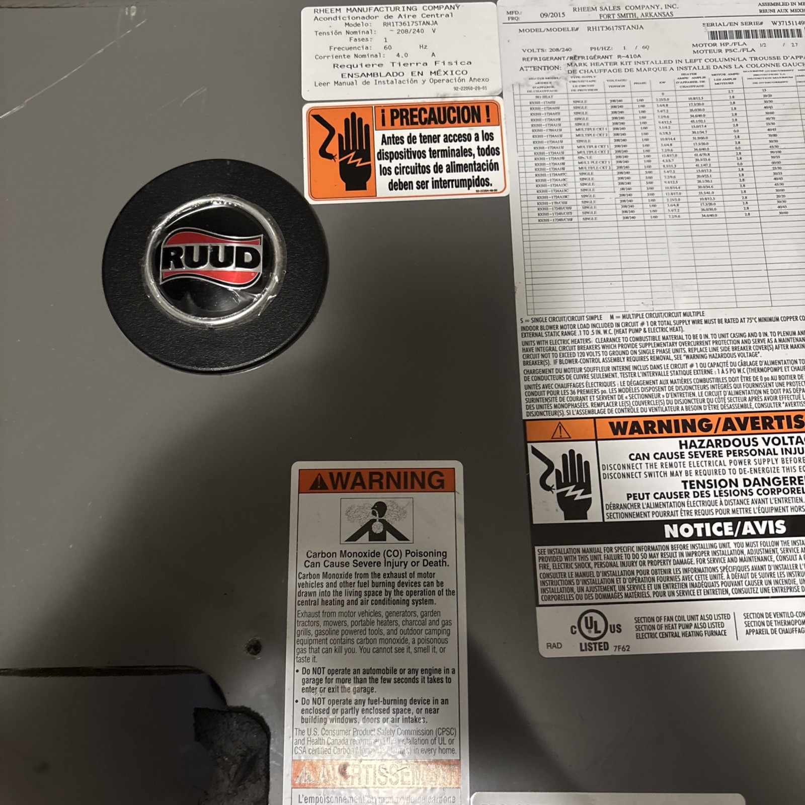 2.5 ton Fan Blower Motor / Module RH1T3617STANJA Only About 6 Mo Old For Rheem