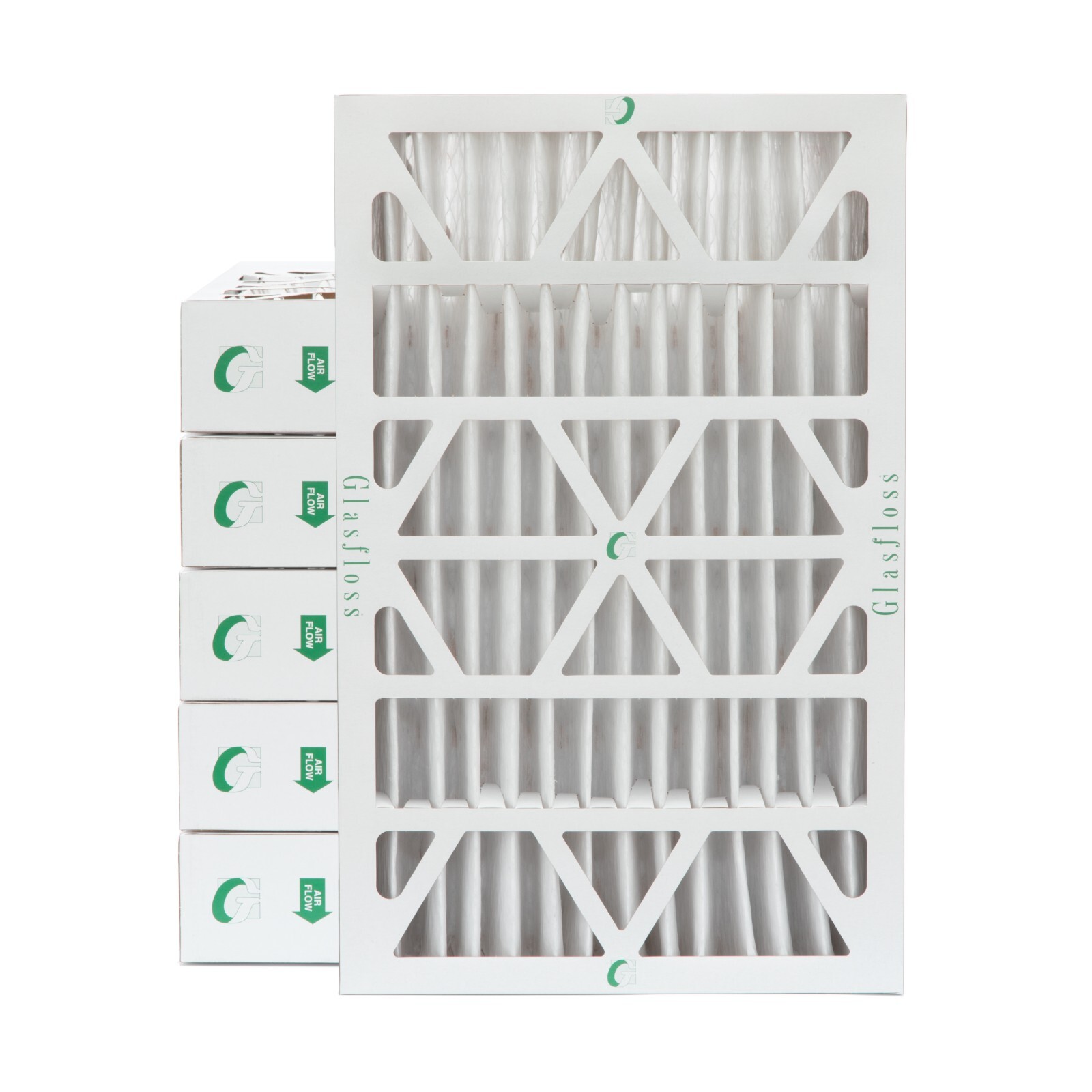 16x25x4 MERV 13 AC Air Filters by Glasfloss. 6 PACK. Actual Depth: 3-3/4
