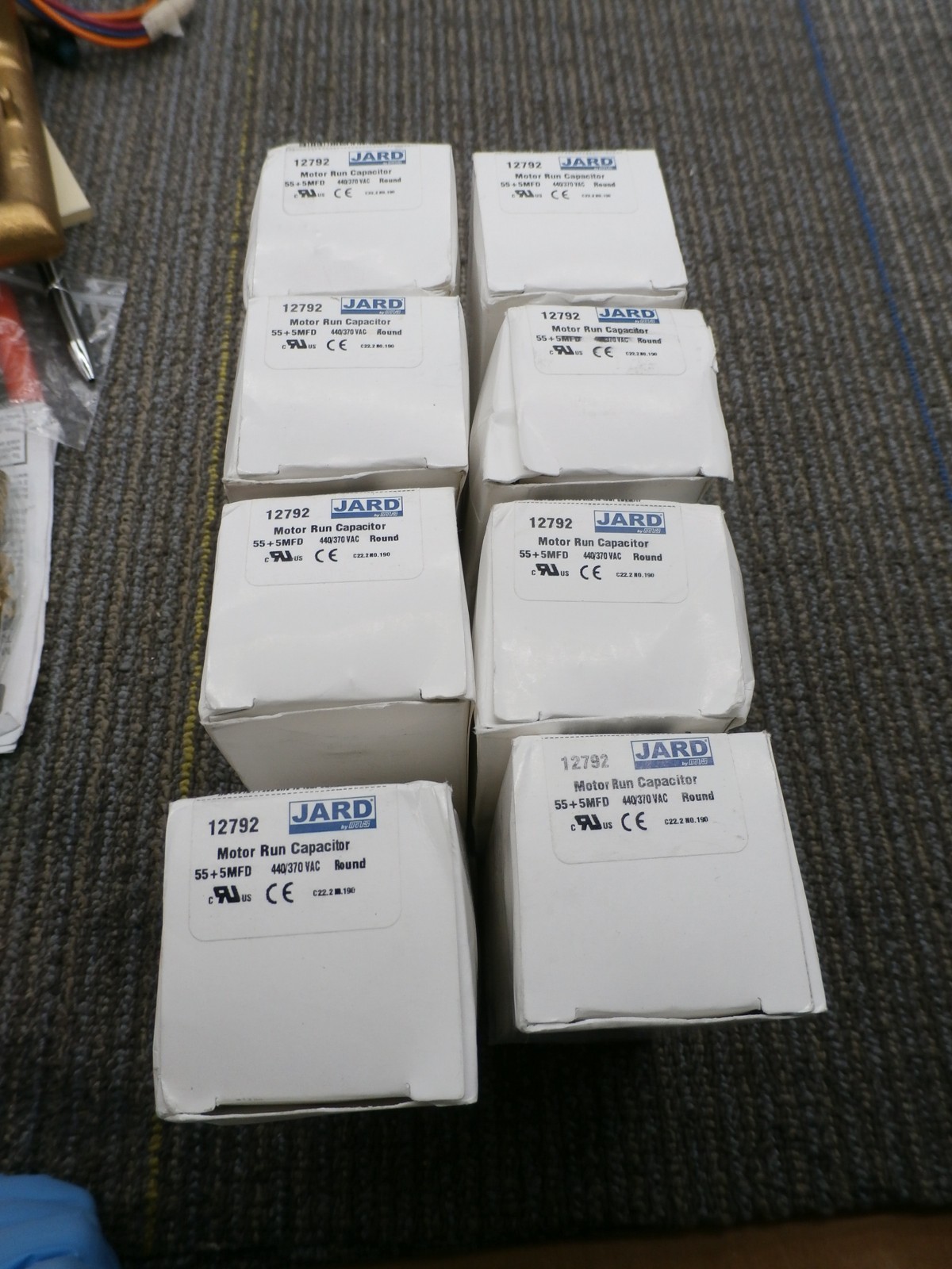 New 8Pack JARD 12792 Motor Run Capacitor 55 + 5 MFD 440/370 VAC Round