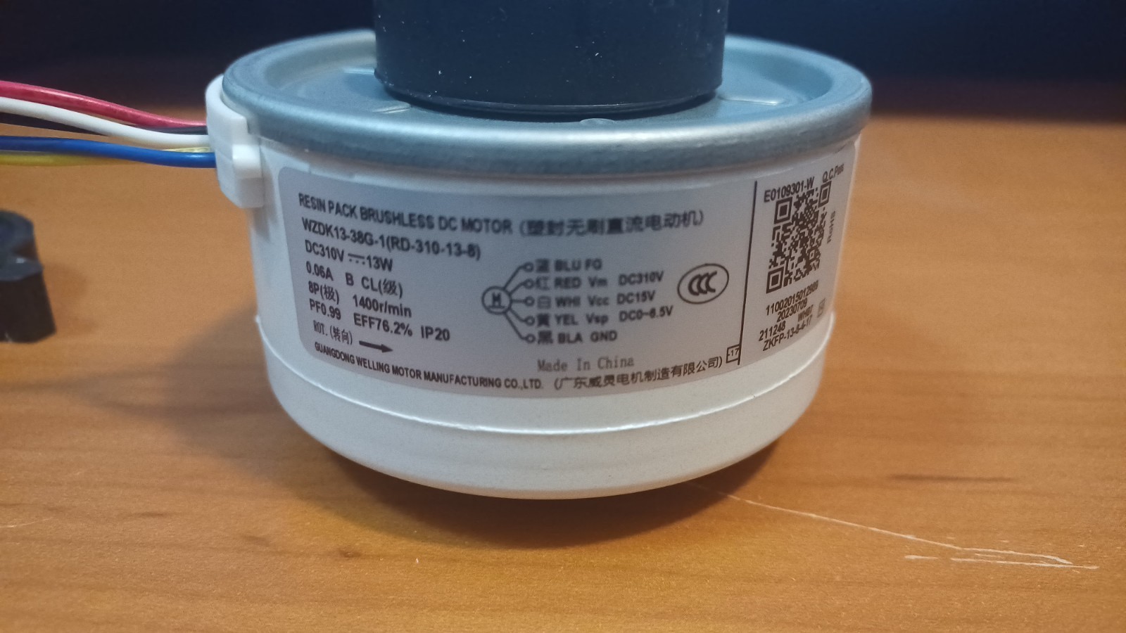 MIDEA OEM BRUSHLESS AC FAN MOTOR 11002015012989 WZDK13-38G-1 ZKFP-13-8-4-17