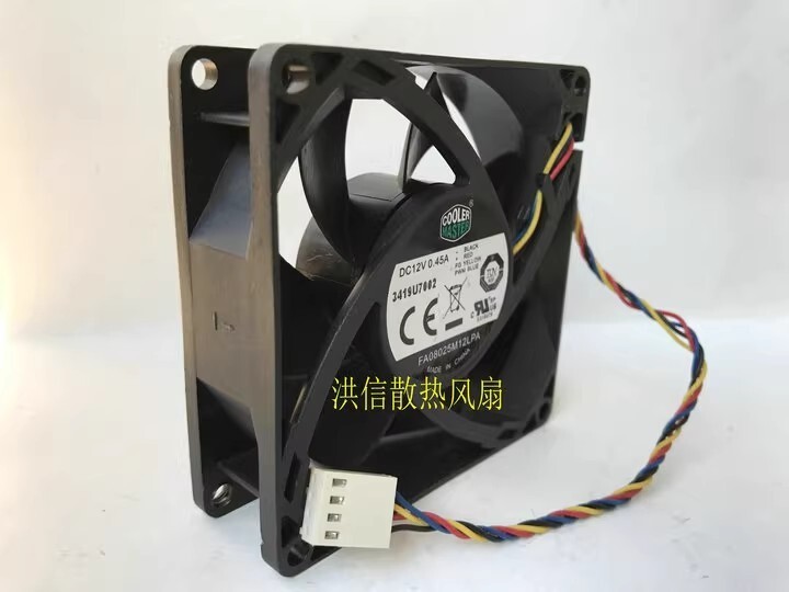 Cooler Master FA08025M12LPA 8025 DC12V 0.45A 8CM 4-wire PWM cooling fan