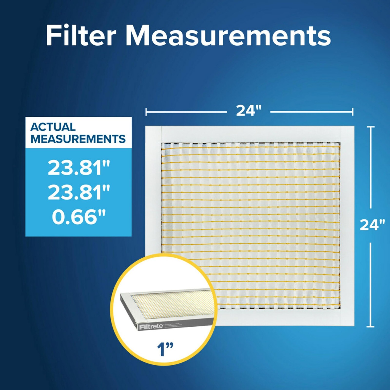 Filtrete 24X24X1 Air Filter Merv 5 6-Pack Ac Furnace Hvac Filters For Home Mpr