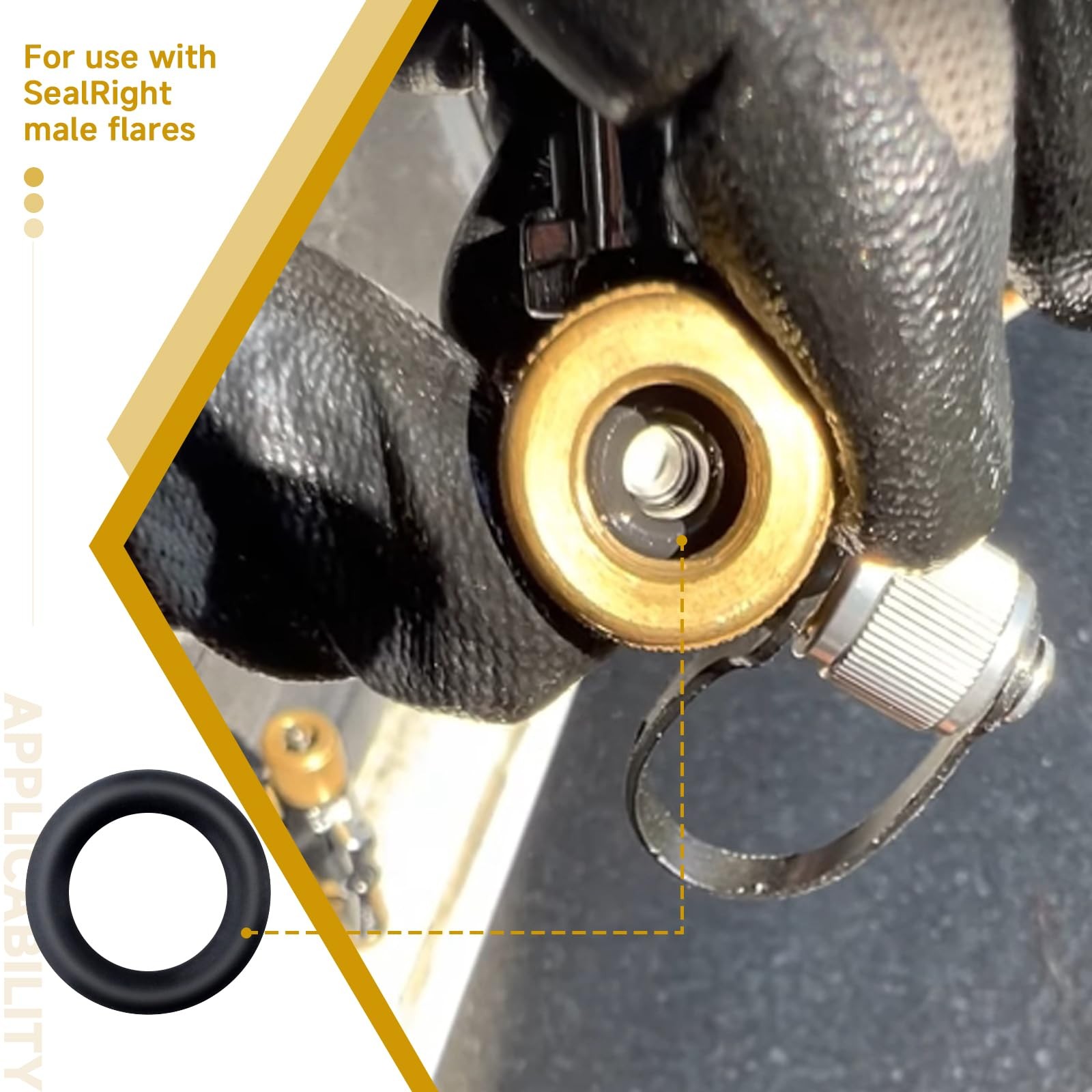 10-Pack 19037 O-Ring Seals Compatible with Yellow Jacket 19109 19209 BLACK